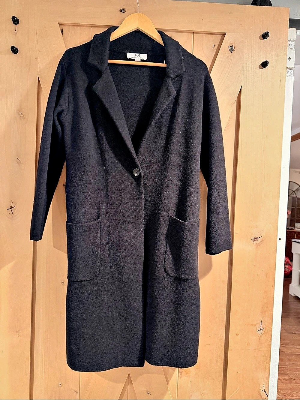 MAGASCHONI Black Belted Coat Size Small